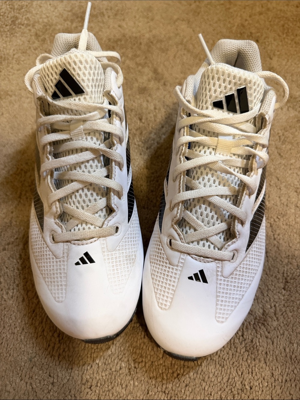 adidas Kids White and Black Mesh Athletic Sneakers